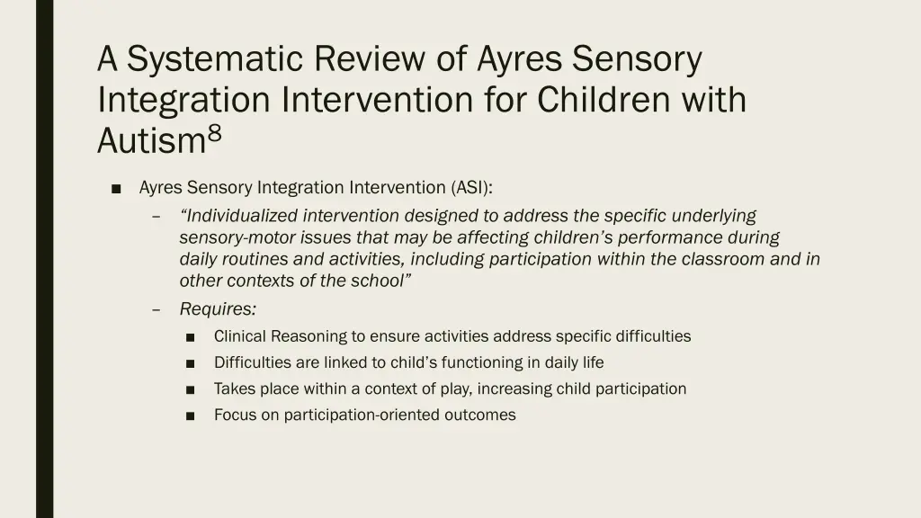 a systematic review of ayres sensory integration