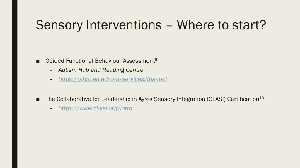 sensory interventions where to start