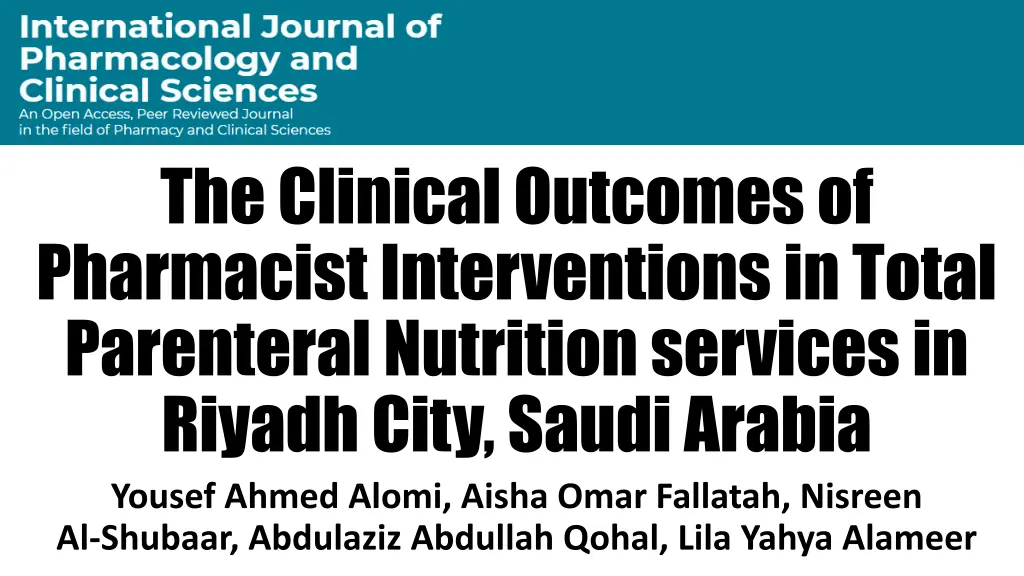 the clinical outcomes of pharmacist interventions