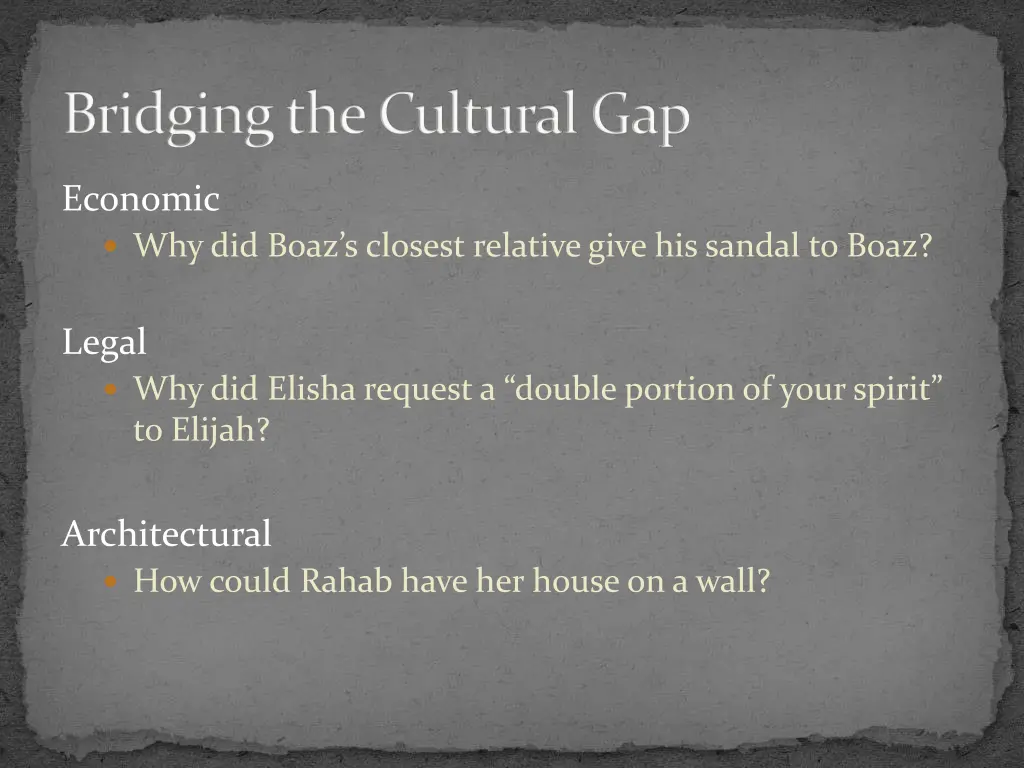 bridging the cultural gap 2
