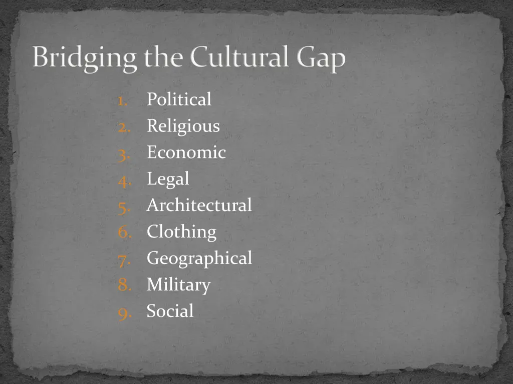 bridging the cultural gap