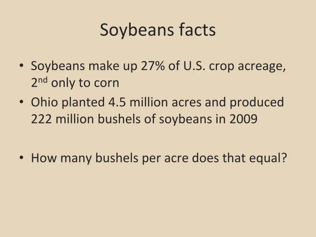 soybeans facts