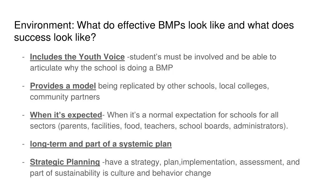 environment what do effective bmps look like