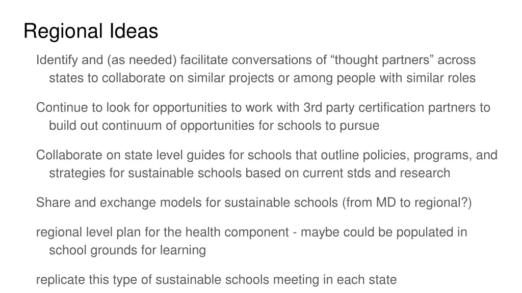 regional ideas