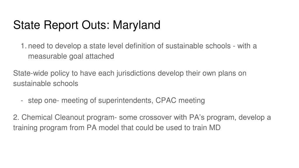 state report outs maryland