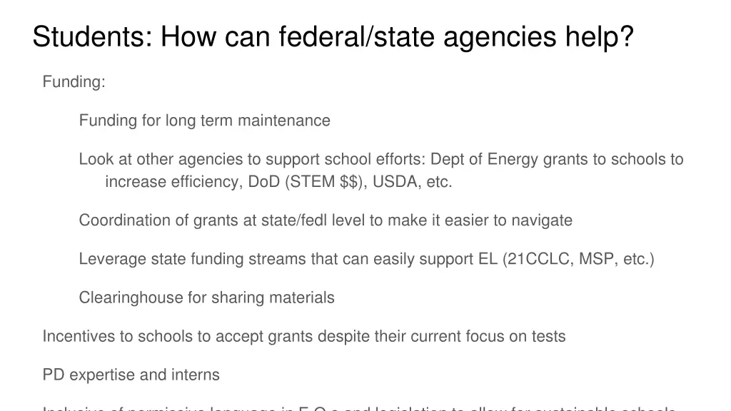 students how can federal state agencies help