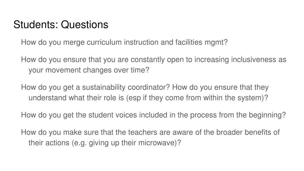 students questions