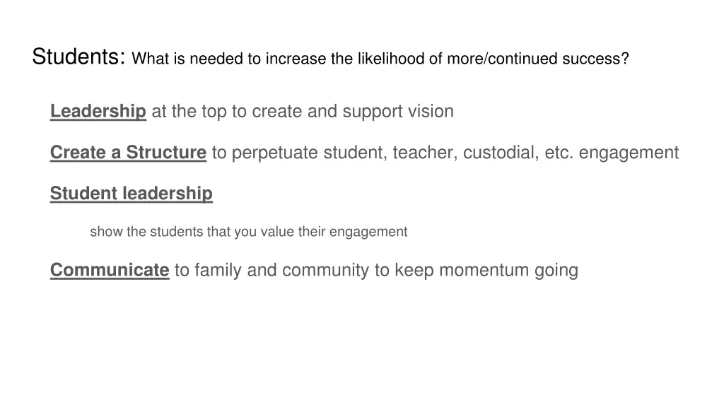 students what is needed to increase 1