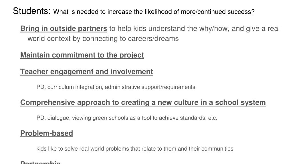 students what is needed to increase