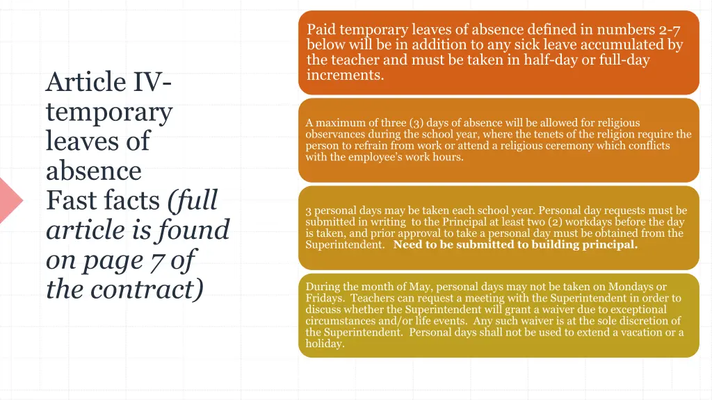 paid temporary leaves of absence defined