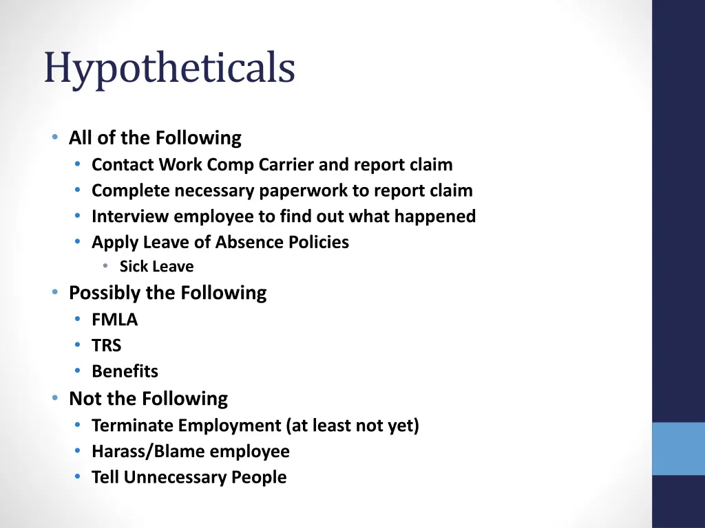 hypotheticals 3