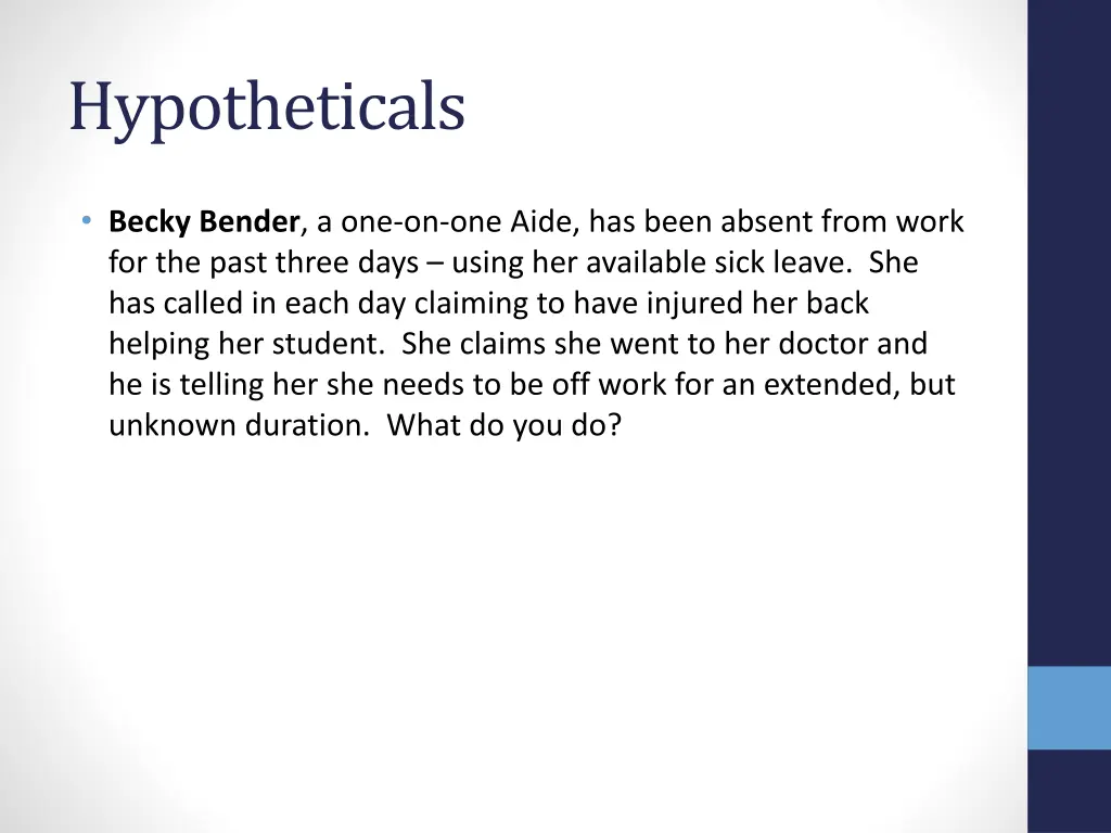 hypotheticals