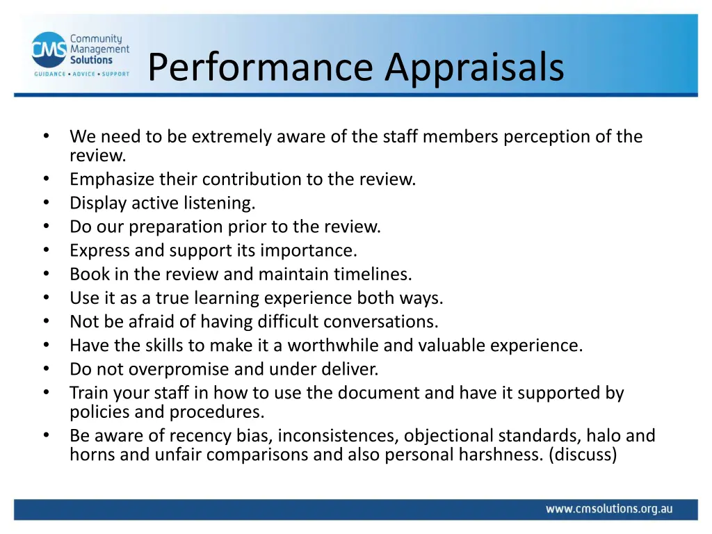 performance appraisals