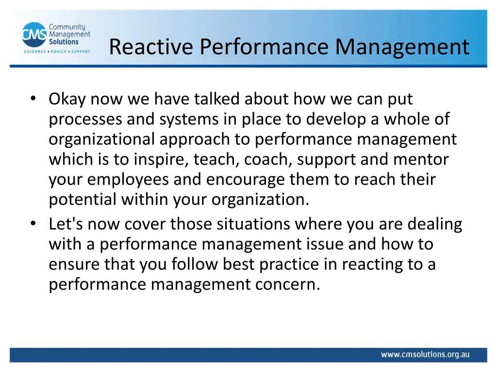 reactive performance management