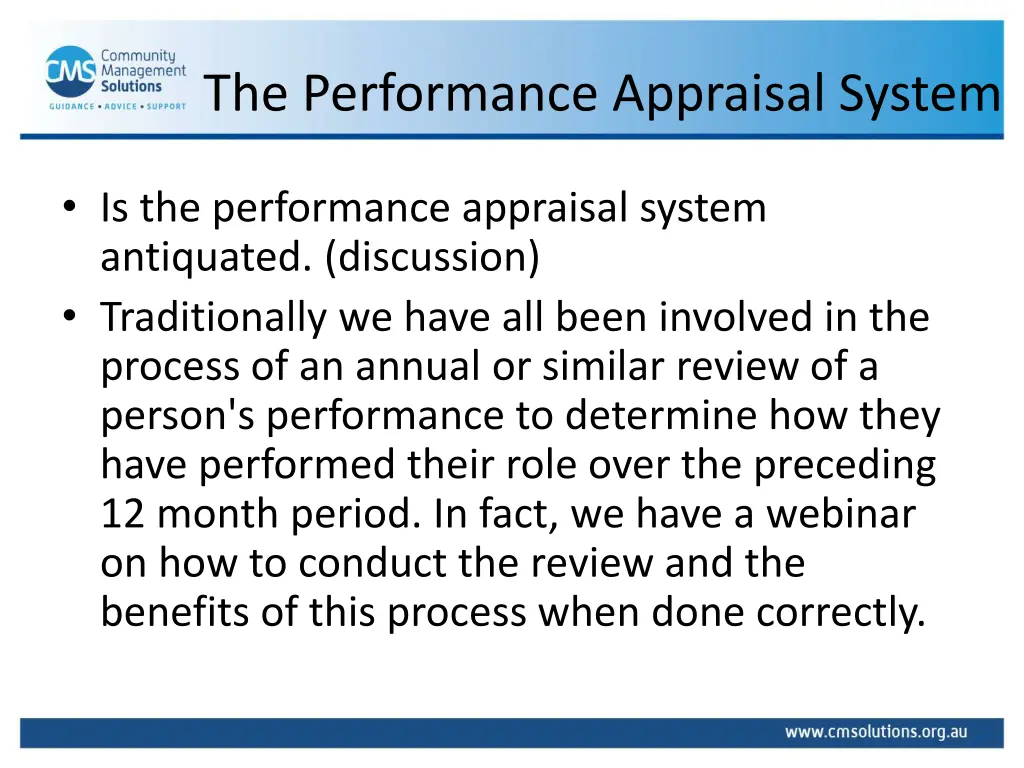 the performance appraisal system
