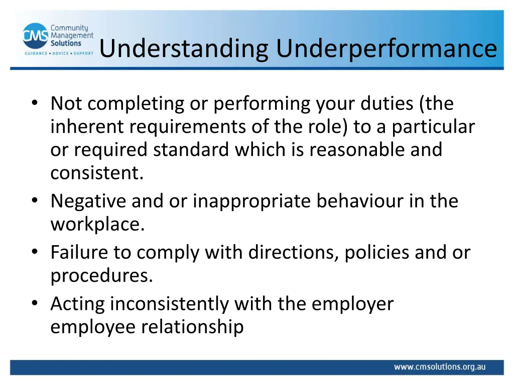 understanding underperformance