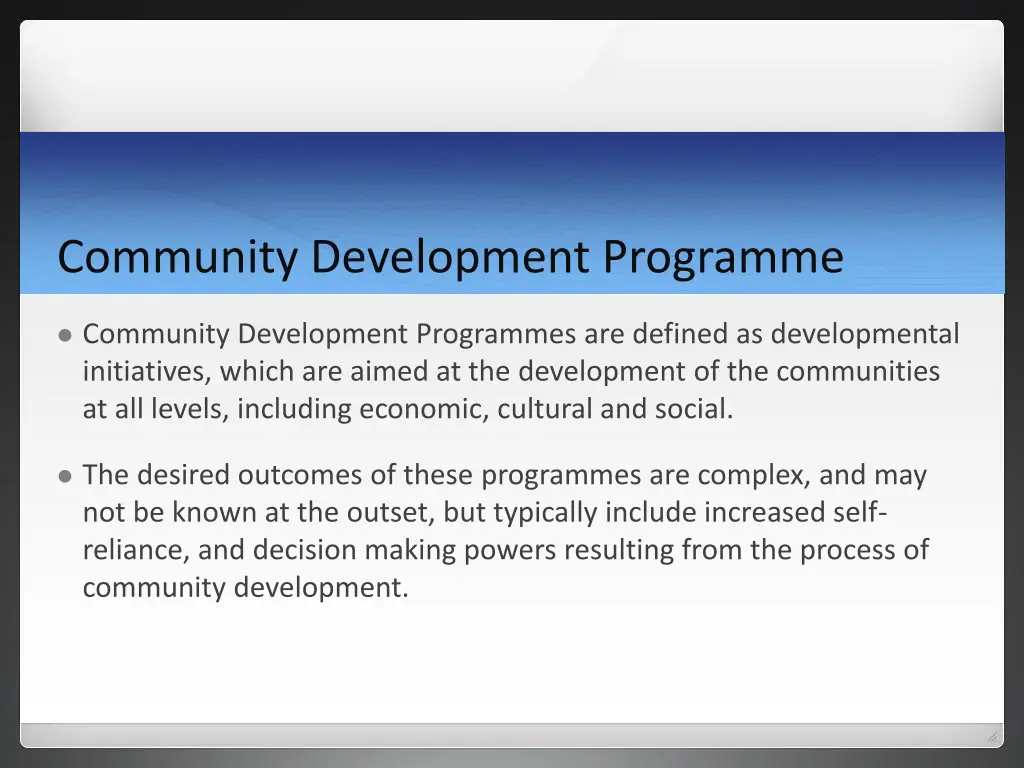 community development programme 1