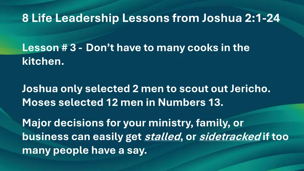 8 life leadership lessons from joshua 2 1 24 2