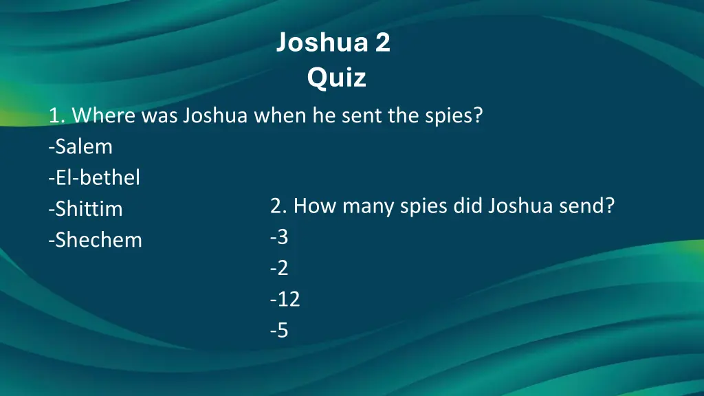 joshua 2 quiz