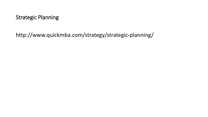 strategic planning strategic planning