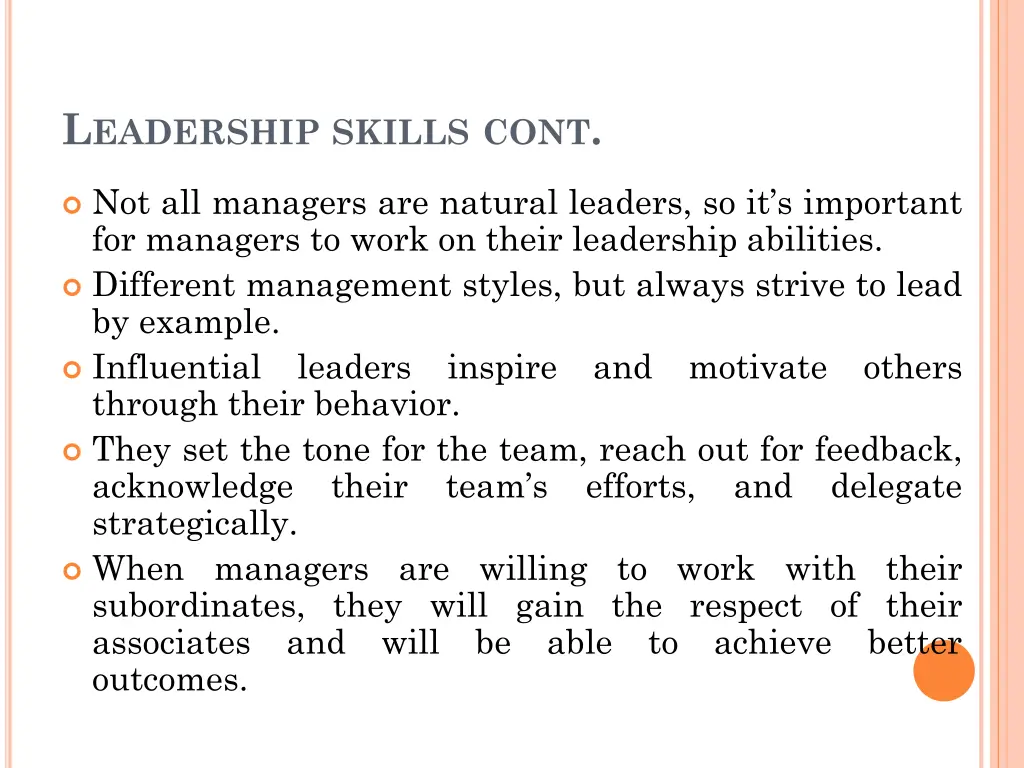 l eadership skills cont