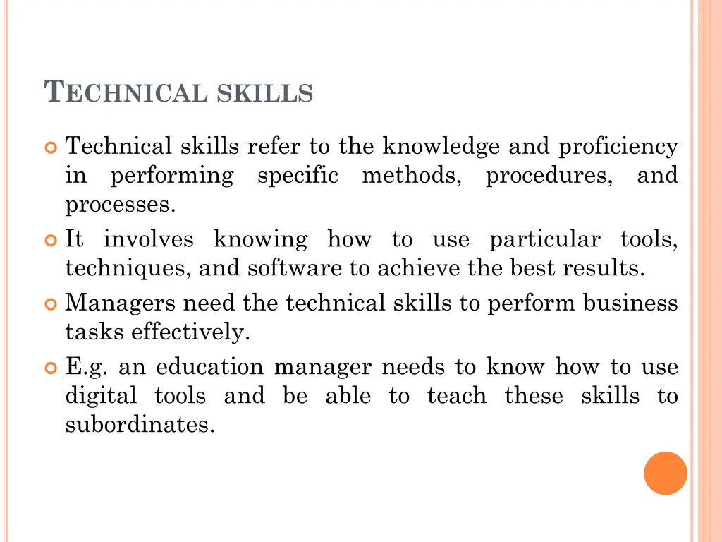 t echnical skills