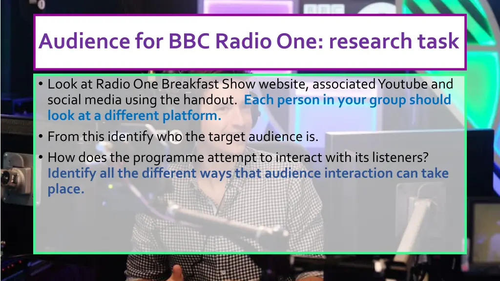 audience for bbc radio one research task