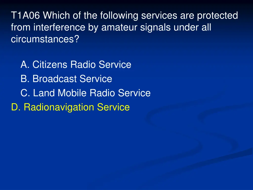 t1a06 which of the following services 1