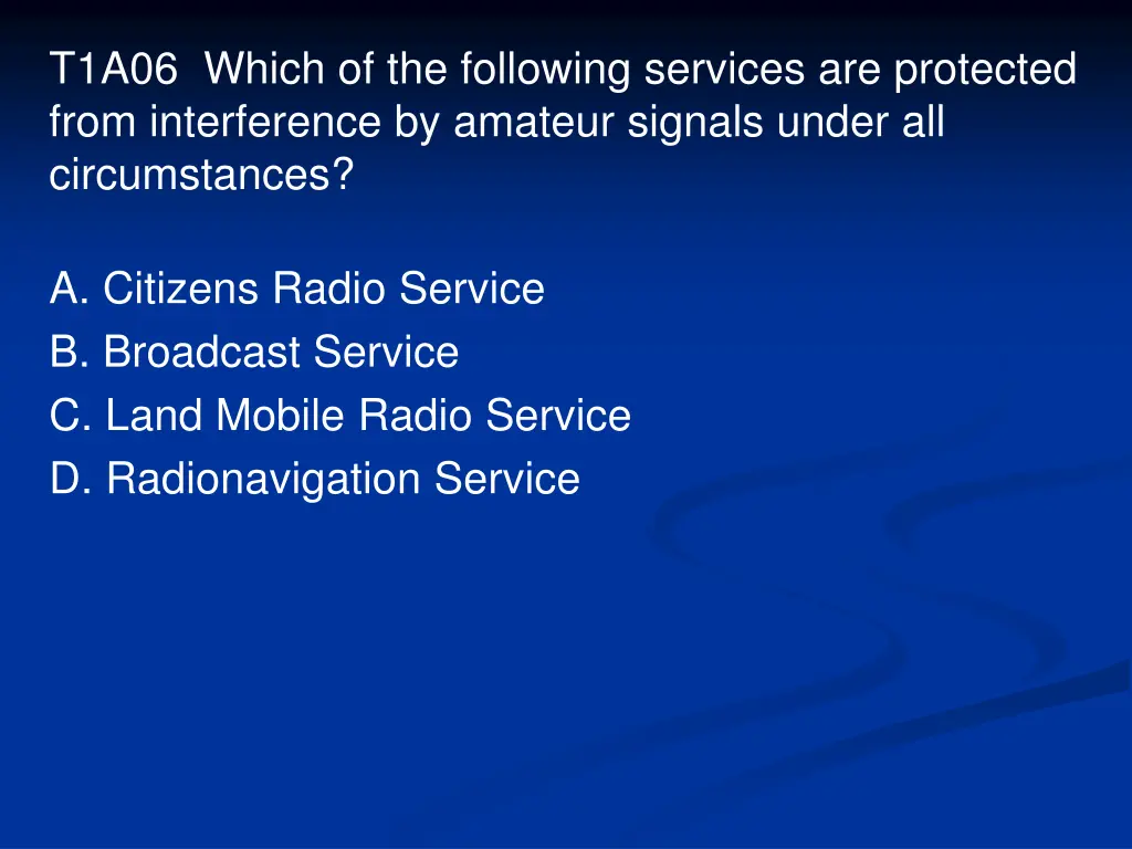 t1a06 which of the following services