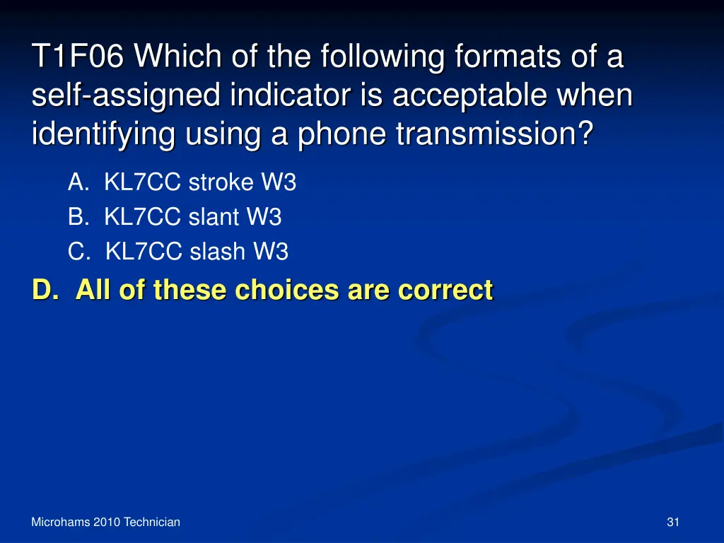t1f06 which of the following formats of a self 1
