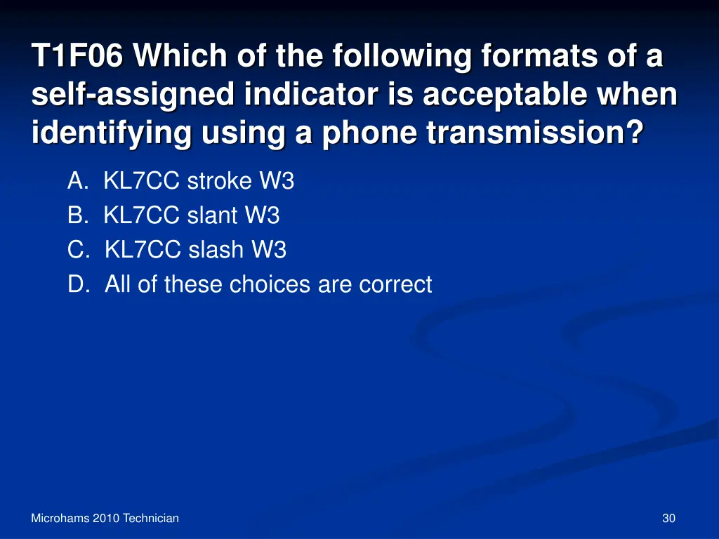 t1f06 which of the following formats of a self