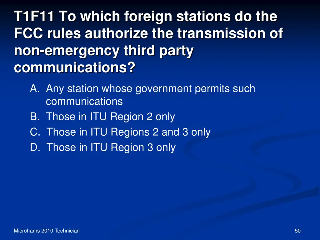 t1f11 to which foreign stations do the fcc rules