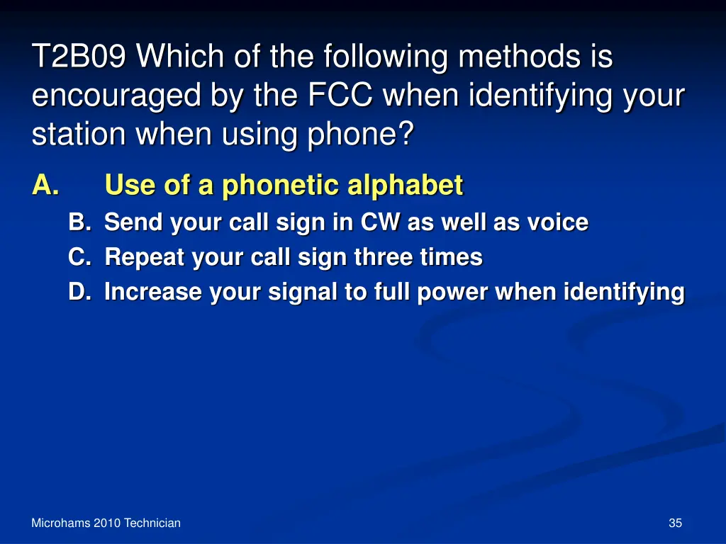 t2b09 which of the following methods 1