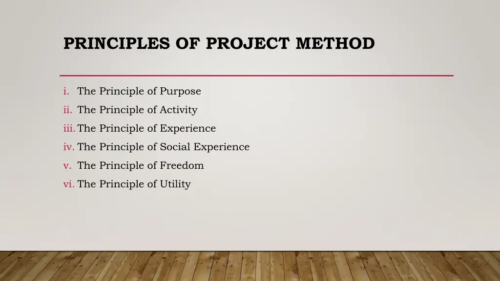 principles of project method