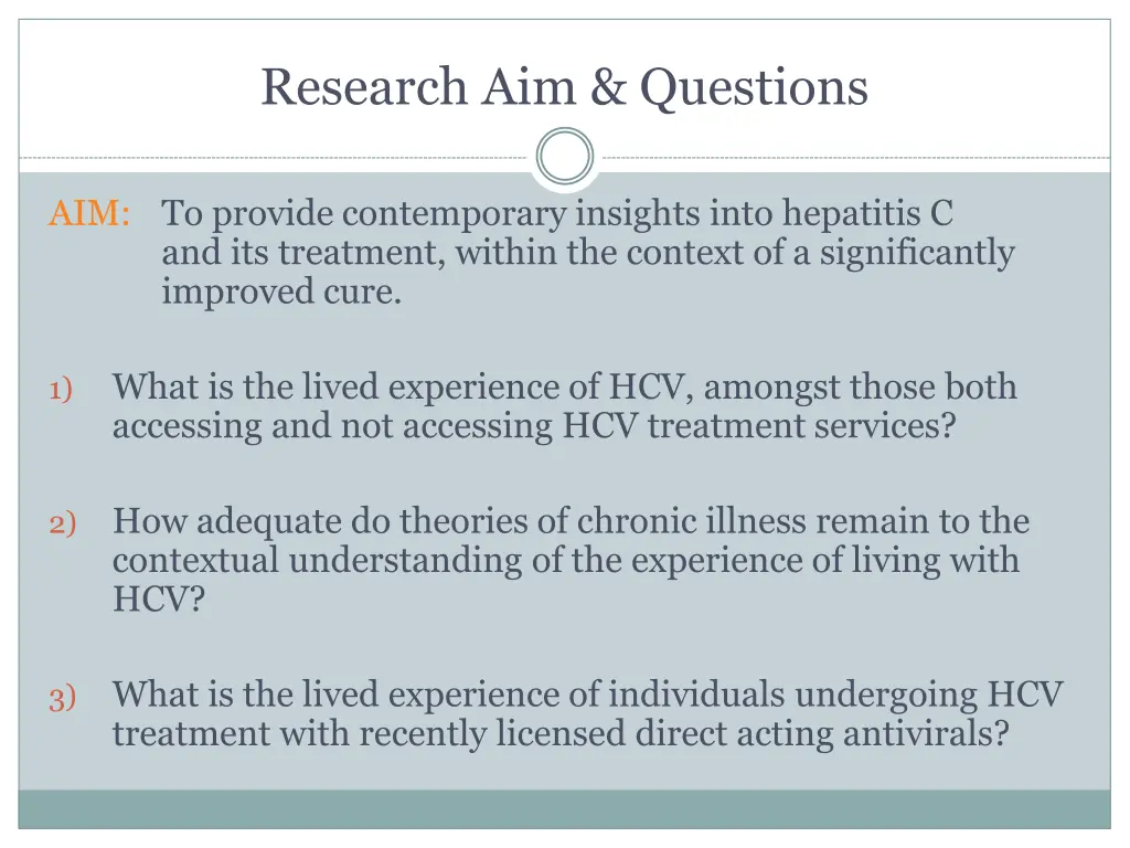 research aim questions
