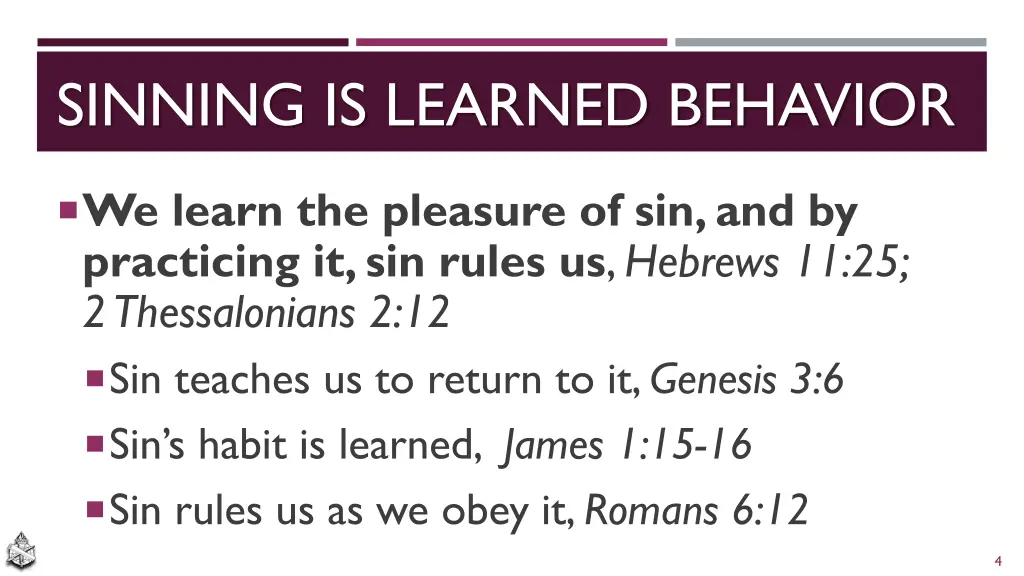 sinning is learned behavior 1