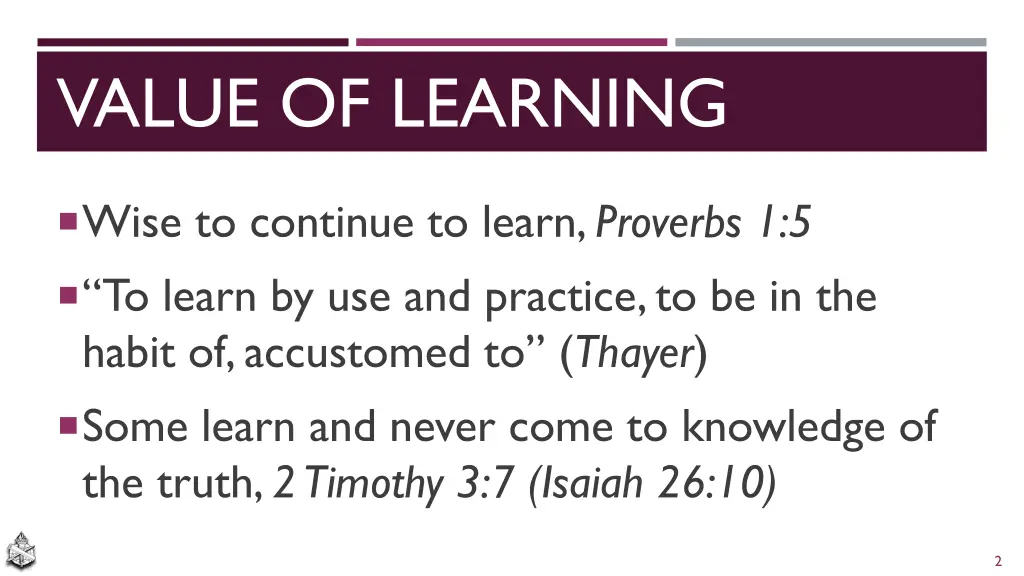 value of learning
