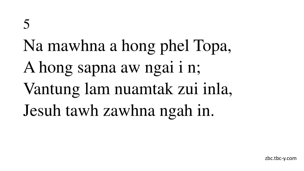5 na mawhna a hong phel topa a hong sapna aw ngai