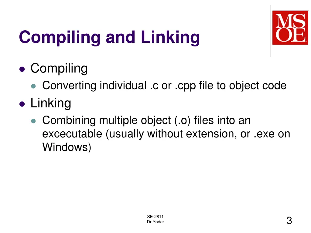 compiling and linking