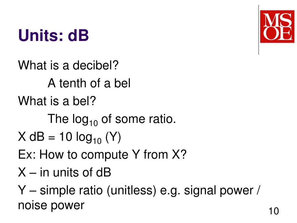 units db