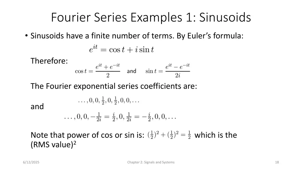 fourier series examples 1 sinusoids