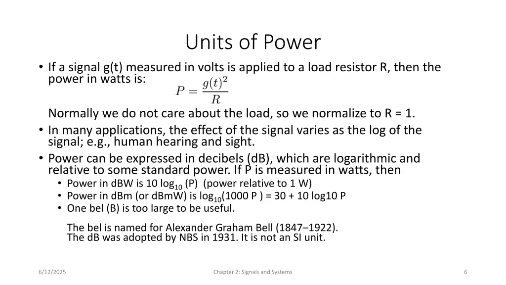 units of power