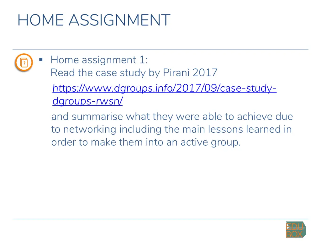 home assignment