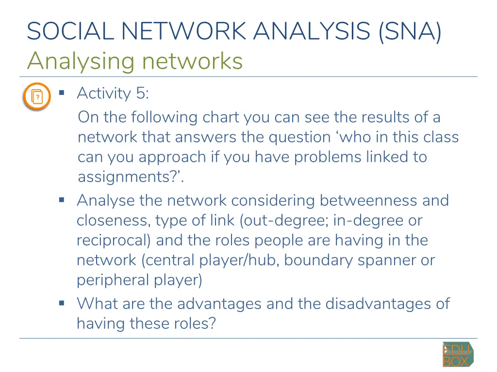 social network analysis sna analysing networks 9