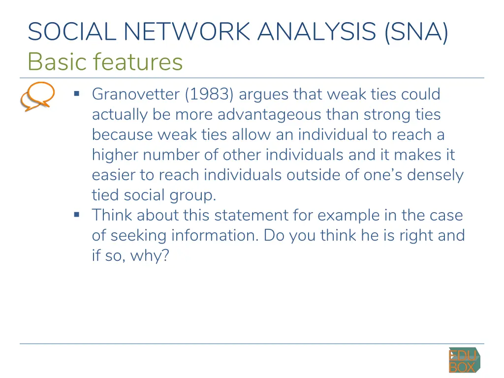social network analysis sna basic features 1
