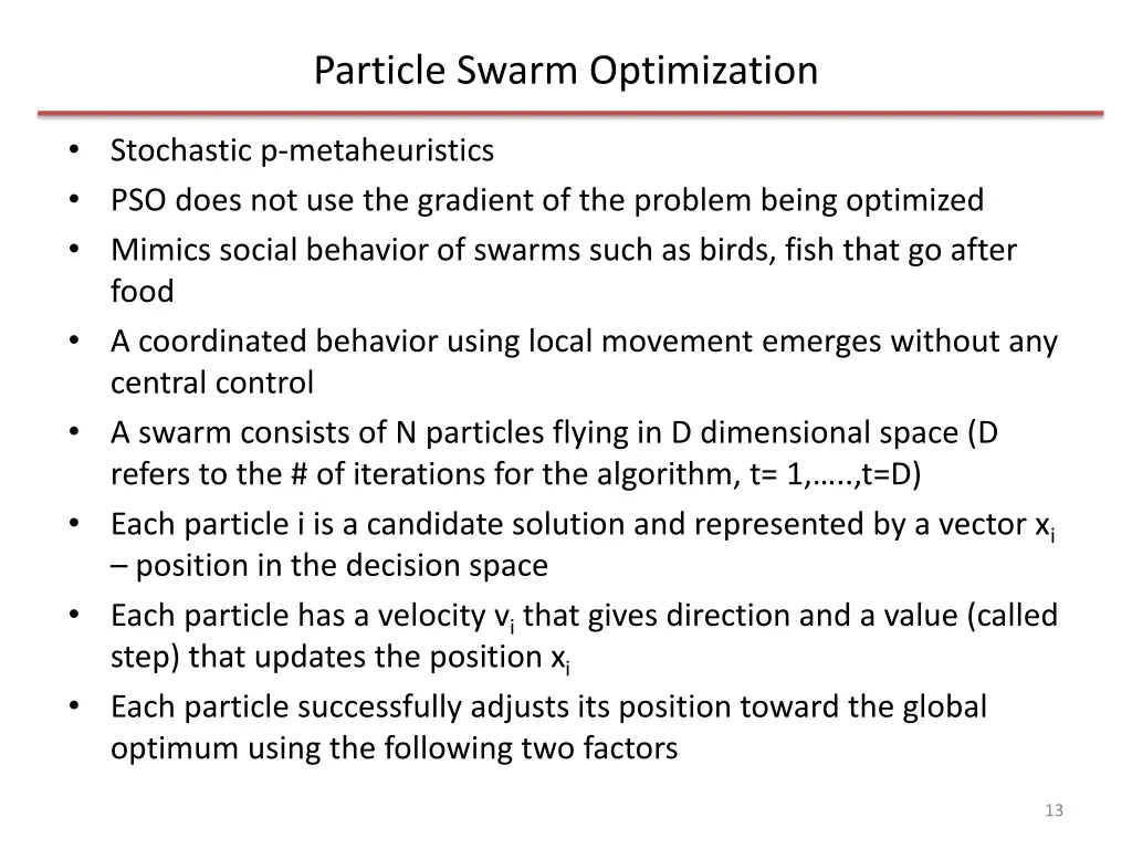 particle swarm optimization
