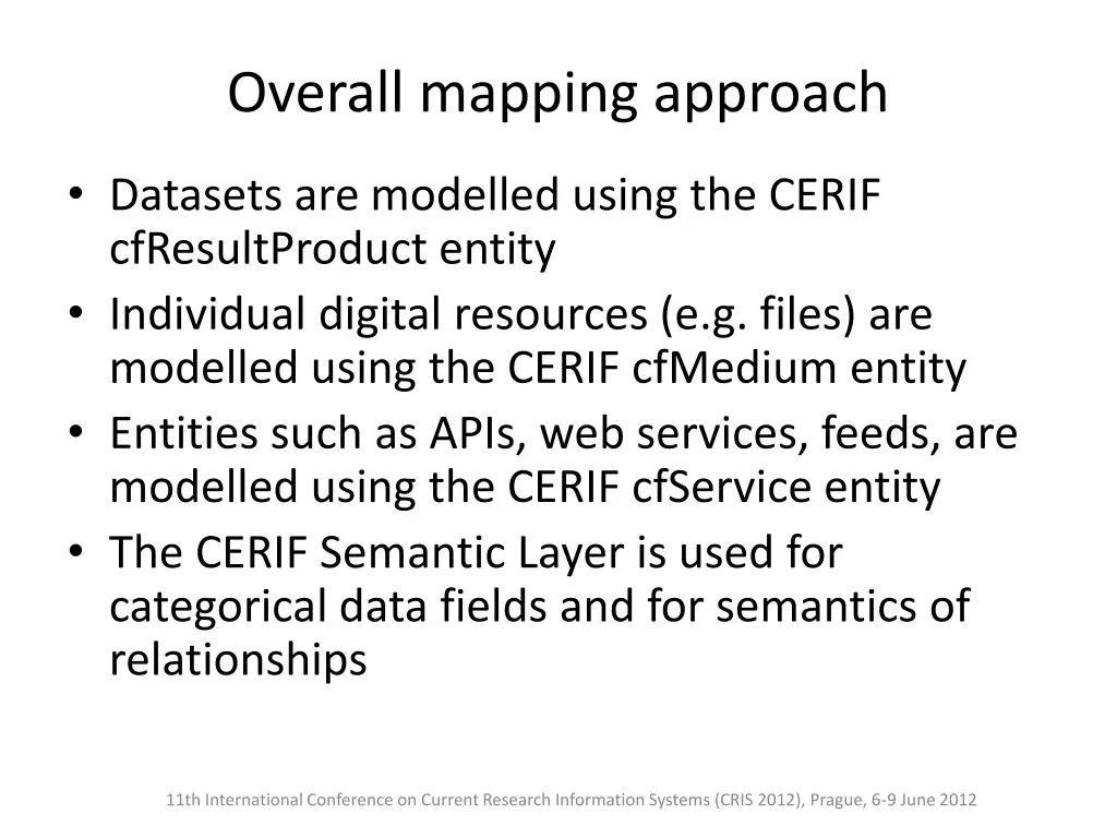 overall mapping approach