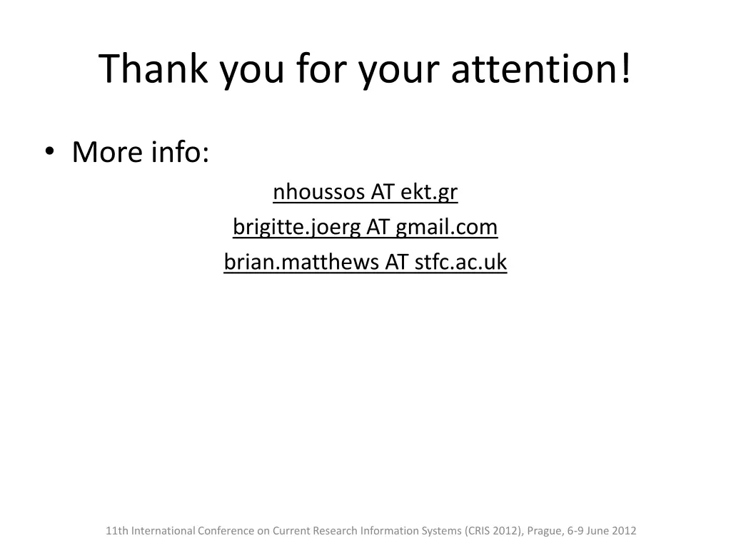 thank you for your attention