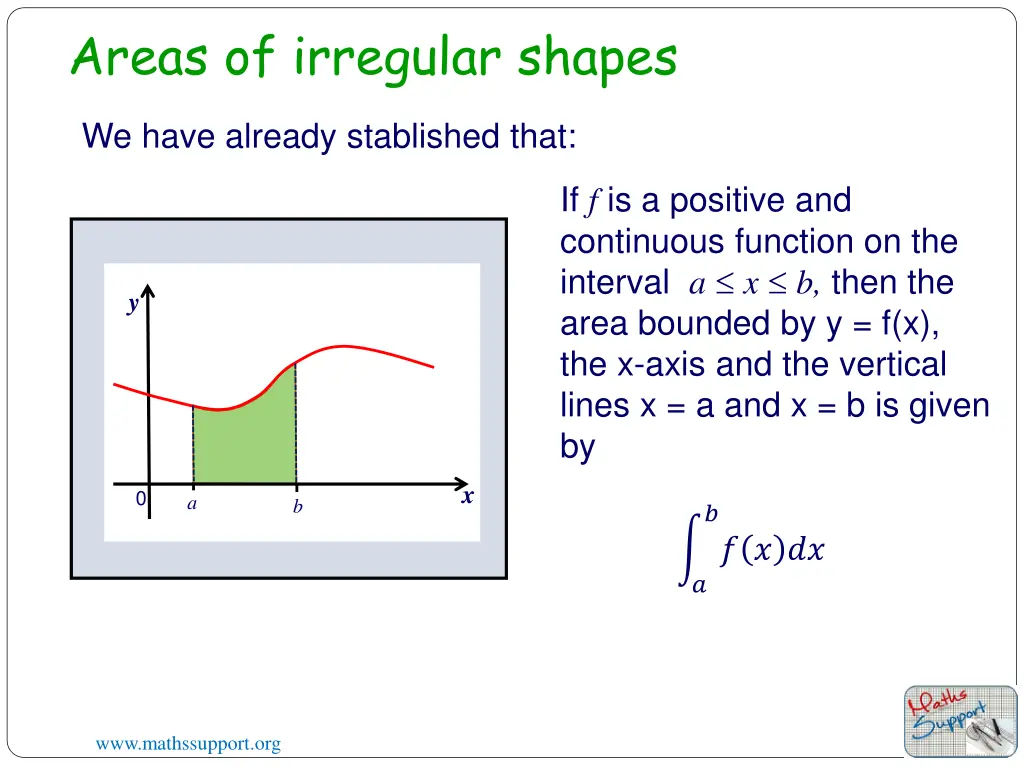 areas of irregular shapes