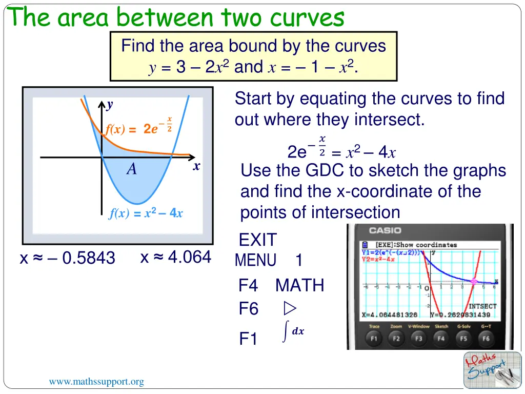 the area between two curves 4